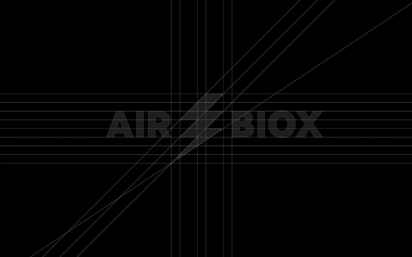 Grid de construção do logotipo Air Biox