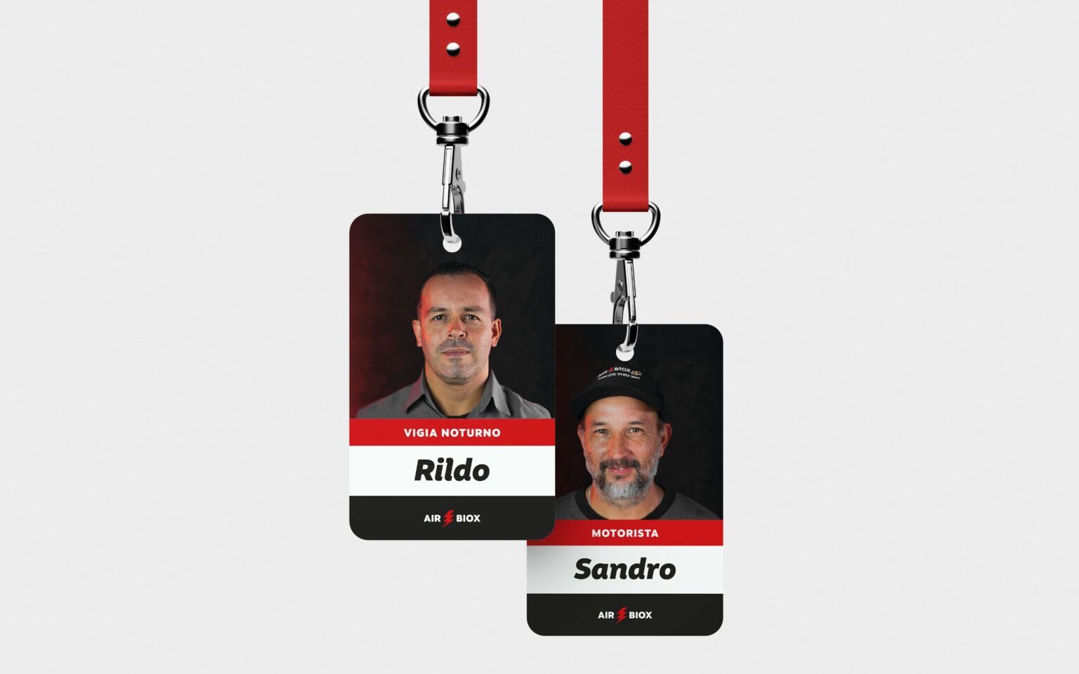 Crachás da equipe Air Biox
